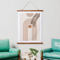 Rainbow Palm Leaf Sun, Boho Abstract Geometric Art