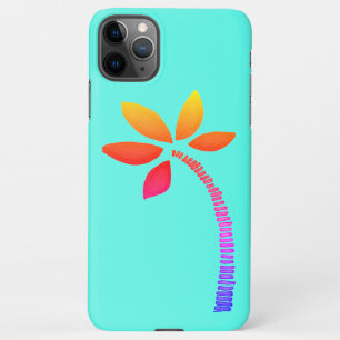 Rainbow palm tree drawing with blue background iPhone 11Pro max case
