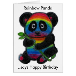 RAINBOW PANDA BIRTHDAY CARD DAUGHTER SON ETC.