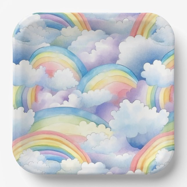 Rainbow  paper plate (Front)