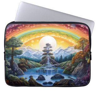 Rainbow Paradise Landscape Laptop Sleeve