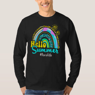 Rainbow Paraprofessional Off Duty Hello Summer Vib T-Shirt