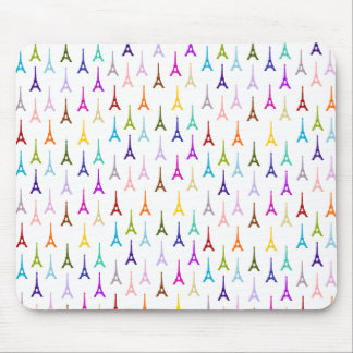 Rainbow Paris Eiffel Tower pattern Mouse Pad