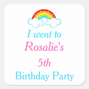 Rainbow Party Birthday 'I went to' Square Sticker