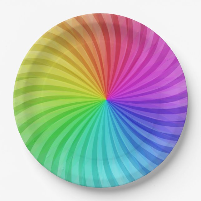 Rainbow party paper plates. plate (Front)