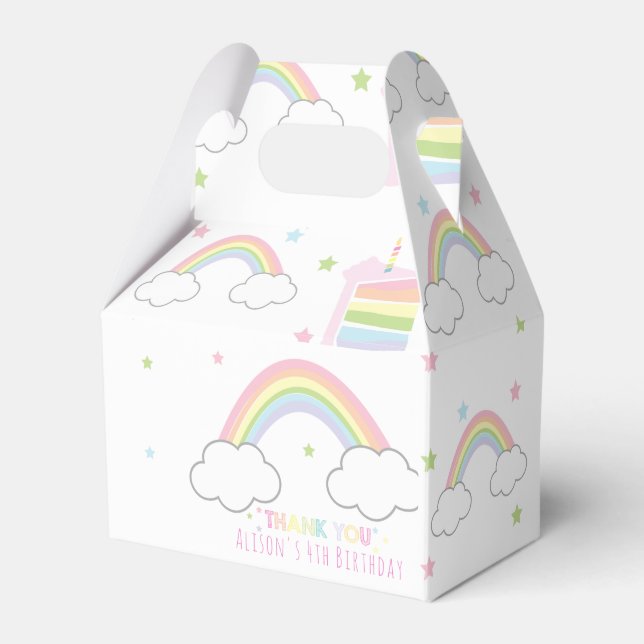 Rainbow Party Thank you Favour Box (Front Side)