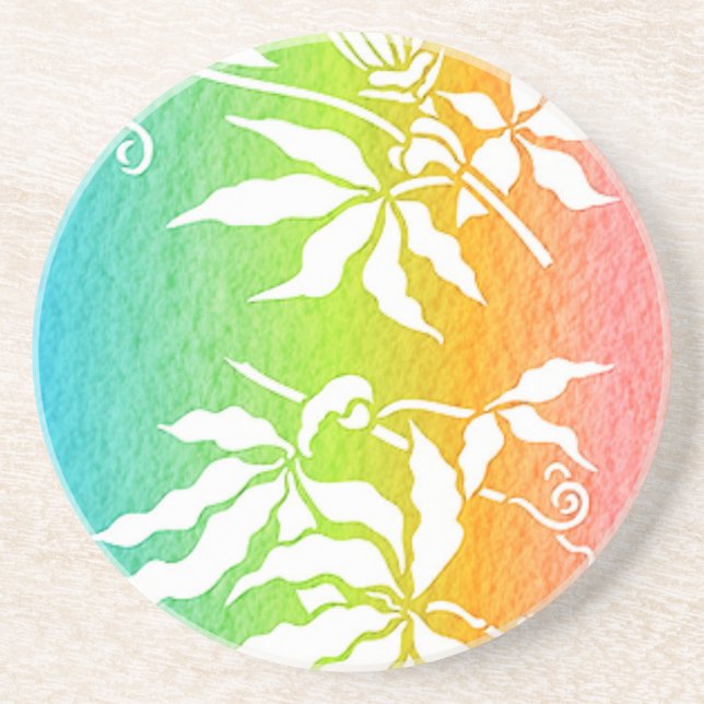 Rainbow Passion Flower Coaster (Front)