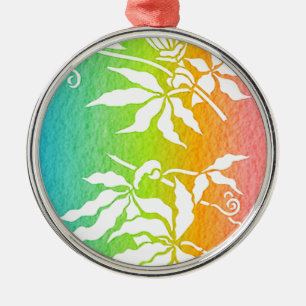 Rainbow Passion Flower Metal Tree Decoration