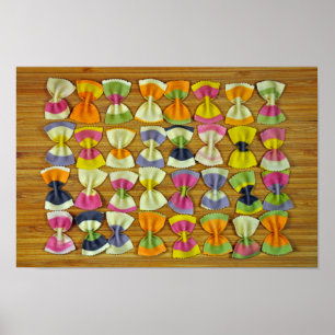 Rainbow pasta pattern poster