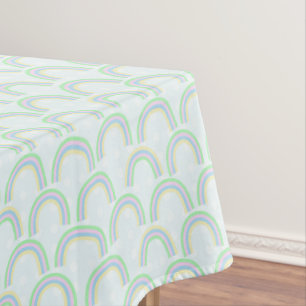 Rainbow Pastel Blue Tablecloth