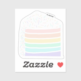 Rainbow Pastel Cake Slice