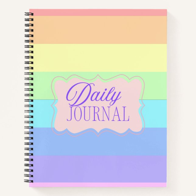 Rainbow Pastel Colour Block Notebook  (Front)