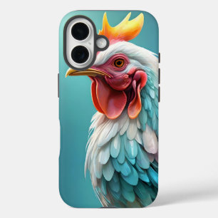 Rainbow Pastel Coloured Fluffy Chicken, iPhone 16 Case