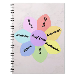 Rainbow pastel coloured Self Love  Notebook