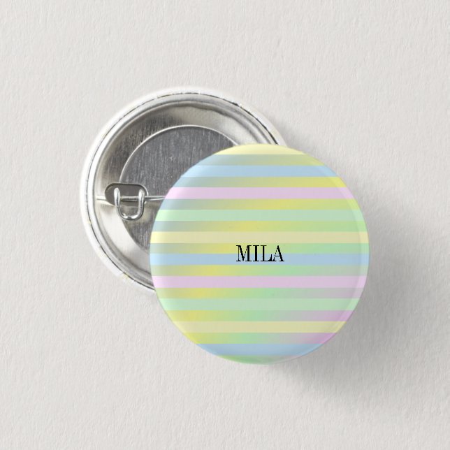 Rainbow pastel colours  3 cm round badge (Front & Back)