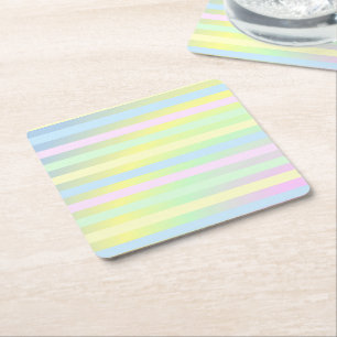 Rainbow pastel colours coaster