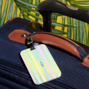 Rainbow pastel colours  luggage tag