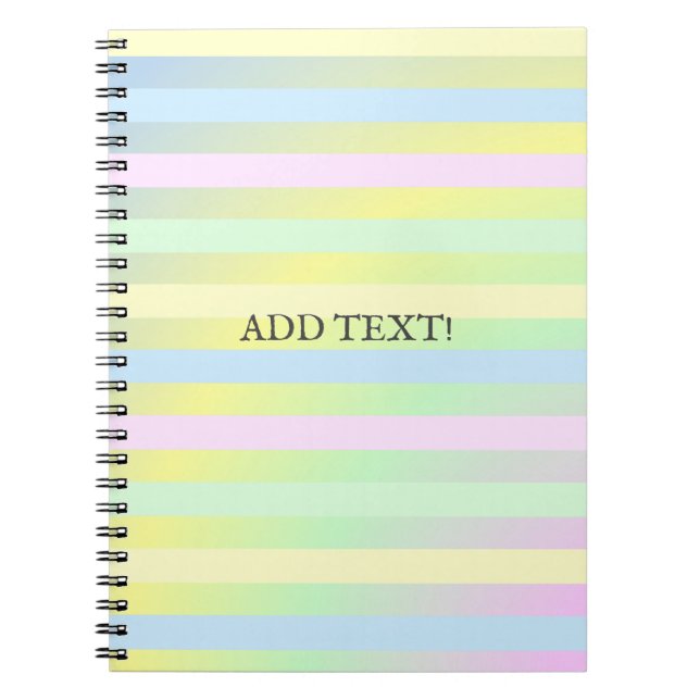 Rainbow pastel colours   notebook (Front)