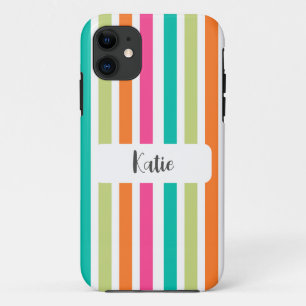 Rainbow pastel colours retro vertical stripes Case-Mate iPhone case