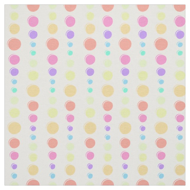 Rainbow Pastel Dots Pattern Fabric (Swatch)