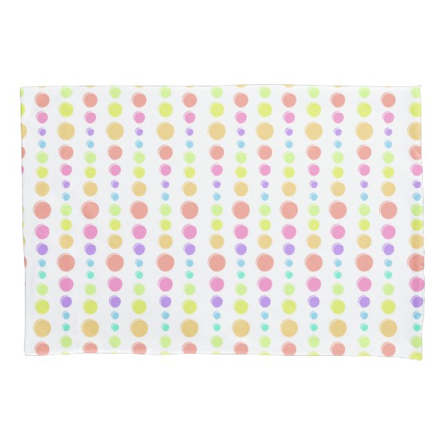 Rainbow Pastel Dots Pattern Pillowcase (Front)