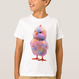 Rainbow Pastel Fluffy Cotton Candy Chick Kids T-Shirt