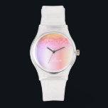 Rainbow Pastel Girly Glitter Metal Monogram Name<br><div class="desc">Rainbow Pastel Faux Foil Metallic Sparkle Glitter Brushed Metal Monogram Name Watch. This makes the perfect graduation,  birthday,  wedding,  bridal shower,  anniversary,  baby shower or bachelorette party gift for someone that loves glam luxury and chic styles.</div>