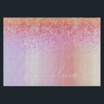 Rainbow Pastel Girly Glitter Metal Monogram Name Cutting Board<br><div class="desc">Rainbow Pastel Faux Foil Metallic Sparkle Glitter Brushed Metal Monogram Name Cutting Board. This makes the perfect graduation,  birthday,  wedding,  bridal shower,  anniversary,  baby shower or bachelorette party gift for someone that loves glam luxury and chic styles.</div>