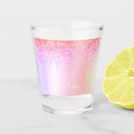 Rainbow Pastel Girly Glitter Metal Monogram Name Shot Glass<br><div class="desc">Rainbow Pastel Faux Foil Metallic Sparkle Glitter Brushed Metal Monogram Name Shot Glass. This makes the perfect graduation,  sweet 16 birthday,  wedding,  bachelorette party,  bridal shower,  anniversary,  baby shower or bachelorette party gift for someone that loves glam luxury and chic styles.</div>