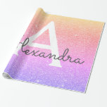 Rainbow Pastel Glitter and Sparkle Monogram Wrapping Paper<br><div class="desc">Gold,  Purple and Pink Rainbow Pastel Ombre Faux Glitter and Sparkle Elegant Gift Wrapping Paper. This gift wrapping paper can be customised to include your initial and first name for a gift package for a Girl's Baby Shower,  Bridal Shower,  Bachelorette Party or Girl's Birthday Party.</div>