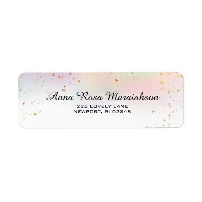 *~* Rainbow Pastel Gold Glitter Unicorn Watercolor (Front)