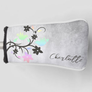 Rainbow Pastel Lovebirds Golf Head Cover