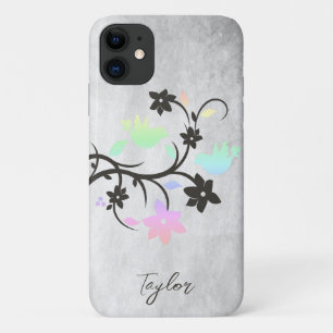 Rainbow Pastel Lovebirds Personalised Case-Mate iPhone Case