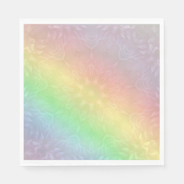 Rainbow Pastel Mandala design Napkin (Front)