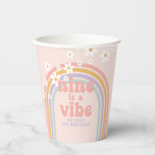 Rainbow Pastel Nine is a Vibe 9th birthday Paper Cups