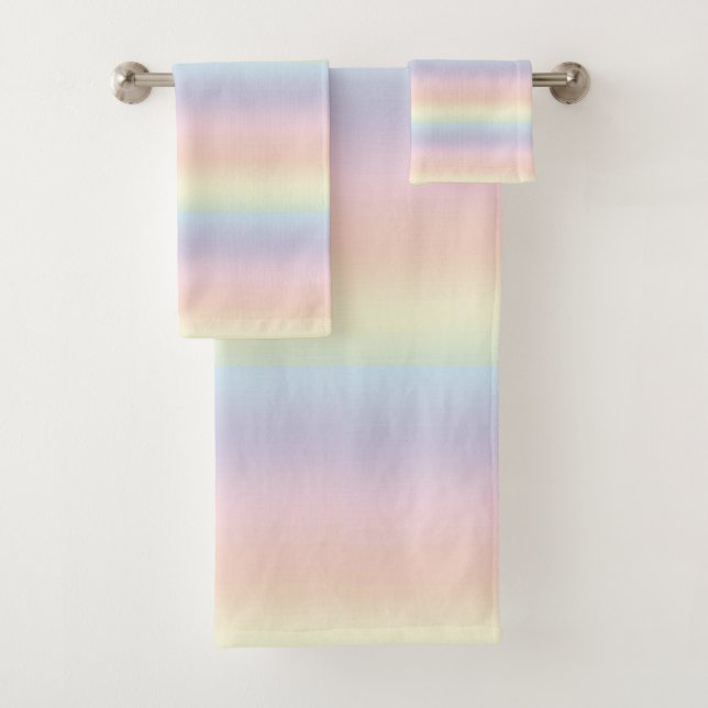 Rainbow Pastel Pattern Bath Towels (Insitu)