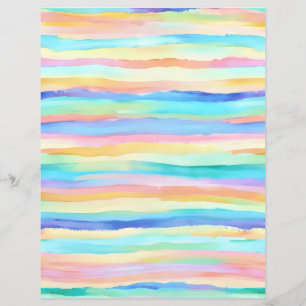 Rainbow Pastel stripes scrapbook paper