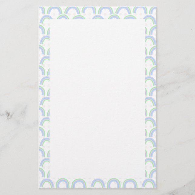 Rainbow Pastel White Stationery (Front)