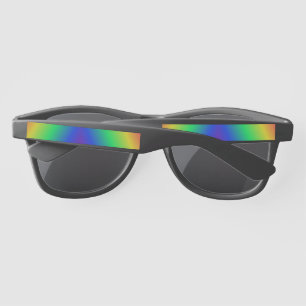 Rainbow Pattern Black Sunglasses