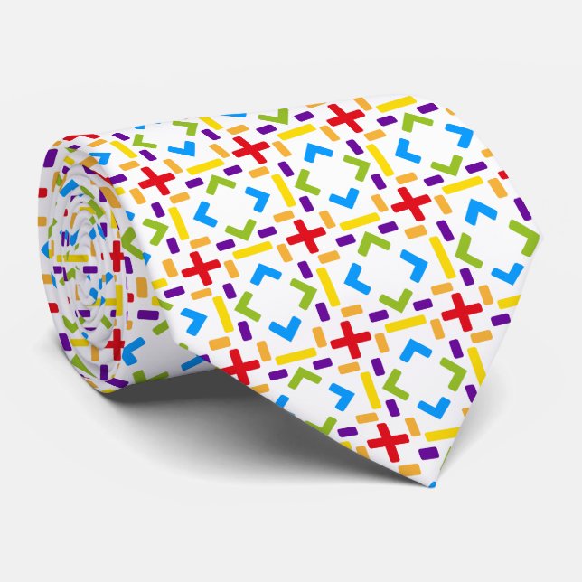 Rainbow Pattern graphical pattern  Tie (Rolled)