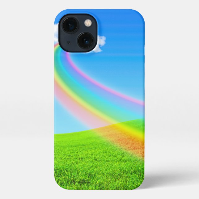 Rainbow Pattern Personalised iPhone Case (Back)