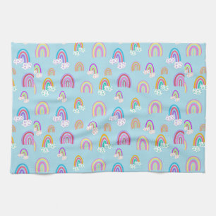Rainbow pattern tea towel