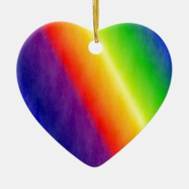 Rainbow Patterns Ceramic Tree Decoration (Front)