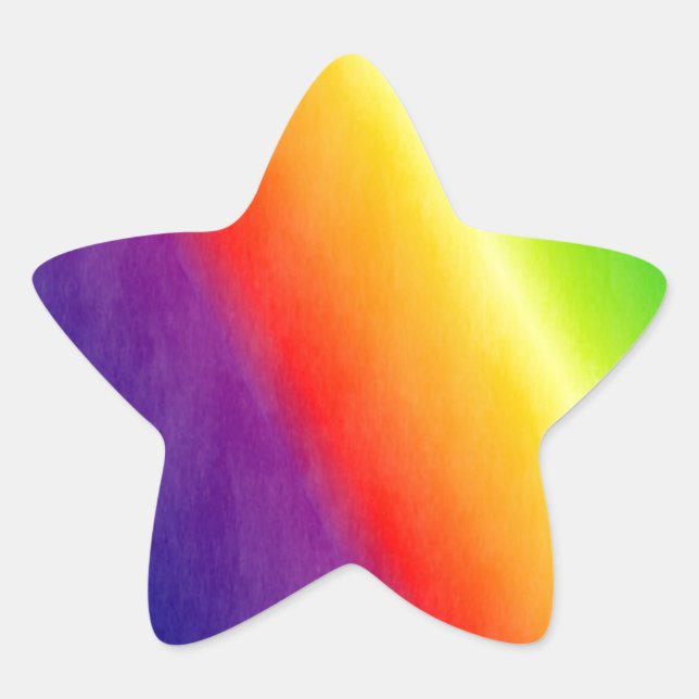 Rainbow Patterns Star Sticker (Front)