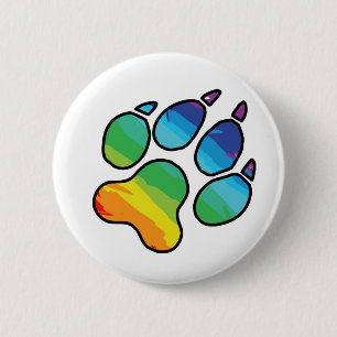 Rainbow Paw Button