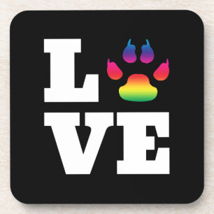Rainbow paw coaster