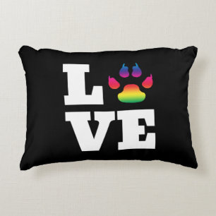 Rainbow paw decorative cushion