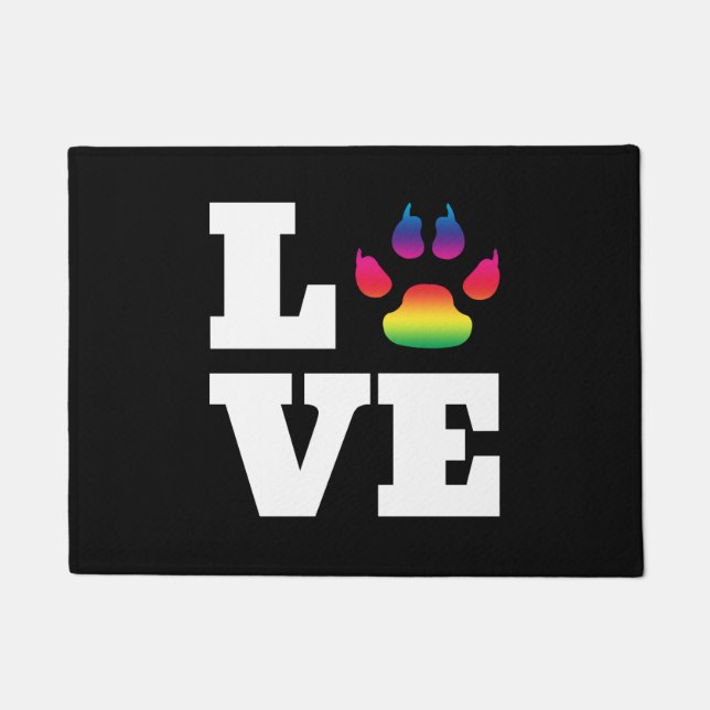 Rainbow paw doormat (Front)