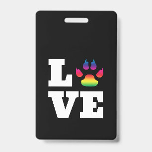 Rainbow paw ID badge