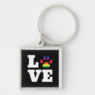 Rainbow paw key ring